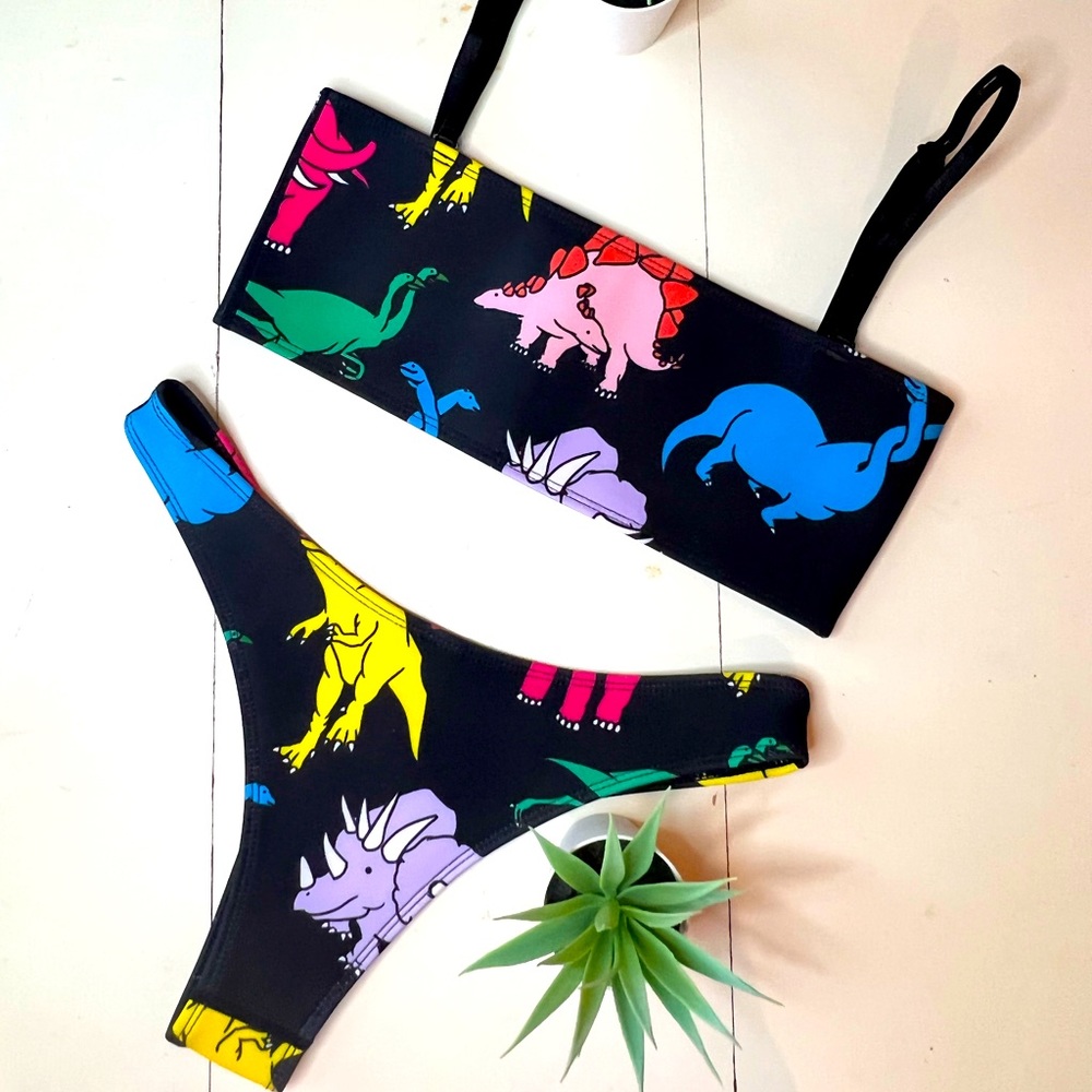 Limited Edition HOAKA X PONY Dino Bikini Set | New with liner | Never been worn